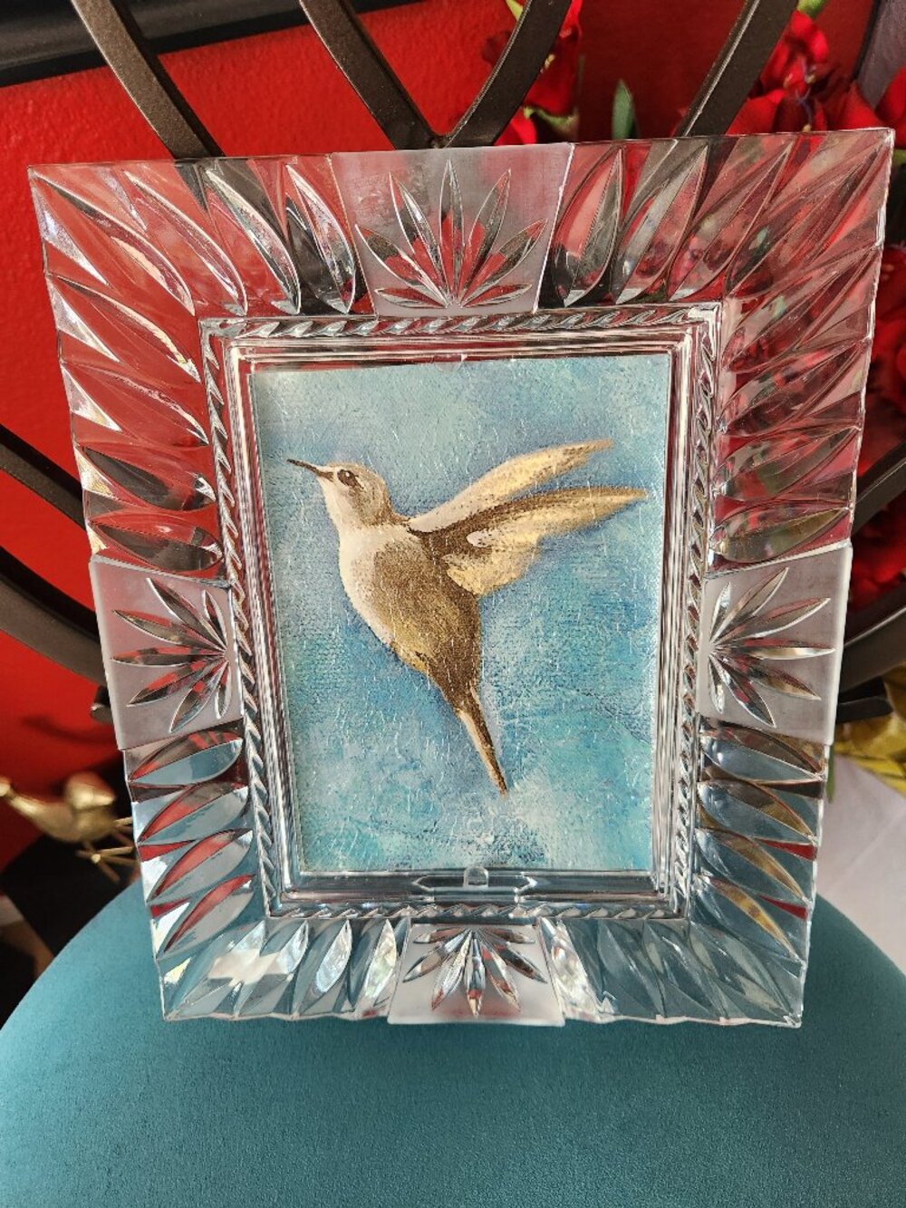 Cristal D'Arques Accents CARTHAGE ~ 9x11" Crystal Picture Frame ~ For 5x7" pic